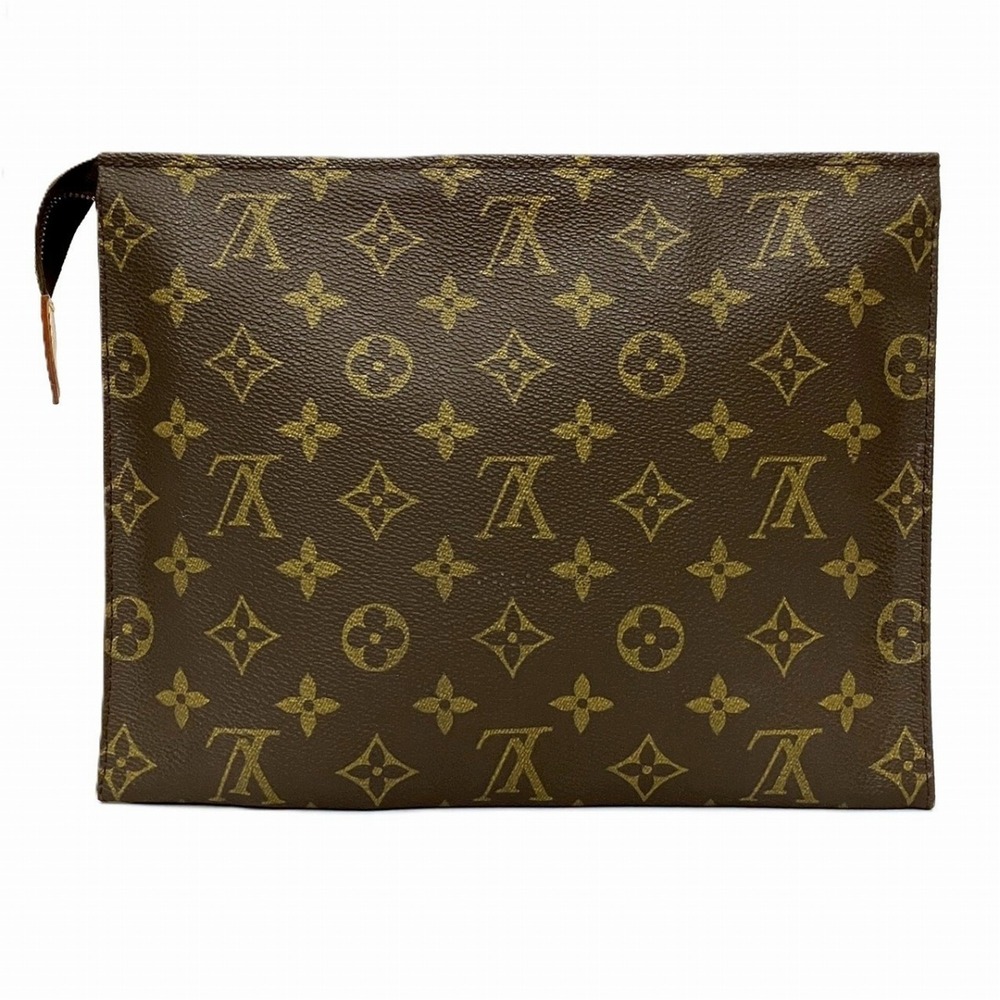 LOUIS VUITTON Brown Monogram Canvas Pochette Clutch Bag - Picture 2 of 9